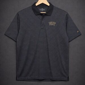 Pittsburgh Panthers PITT Vansport Performance Polo Shirt Mens XL Golf Striped